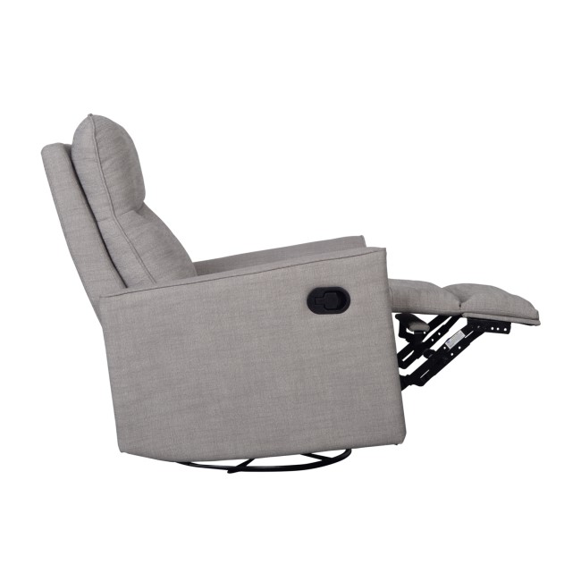 Savannah Swivel Glider Recliner Chair in Pebble - Obaby