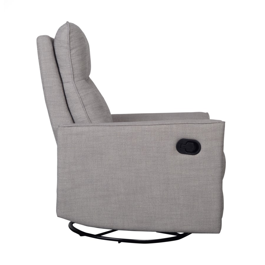 Savannah Swivel Glider Recliner Chair in Pebble - Obaby