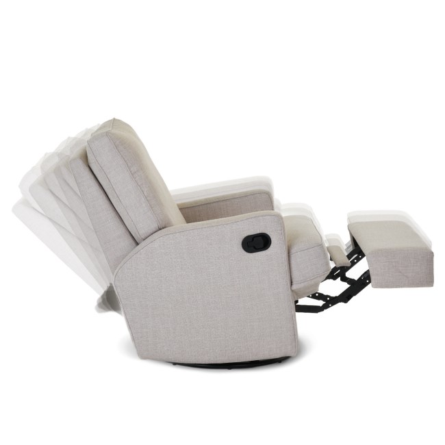 Madison Swivel Oatmeal Glider Recliner Chair - Obaby