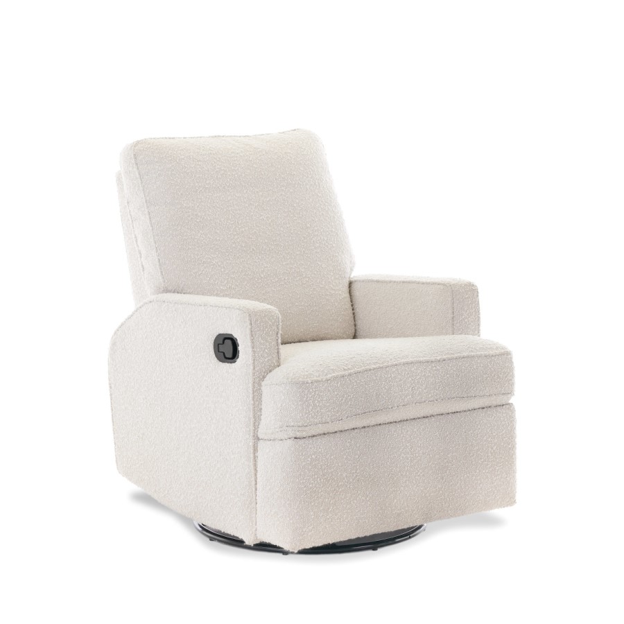 Madison Swivel Boucle Style Glider Recliner Chair - Obaby