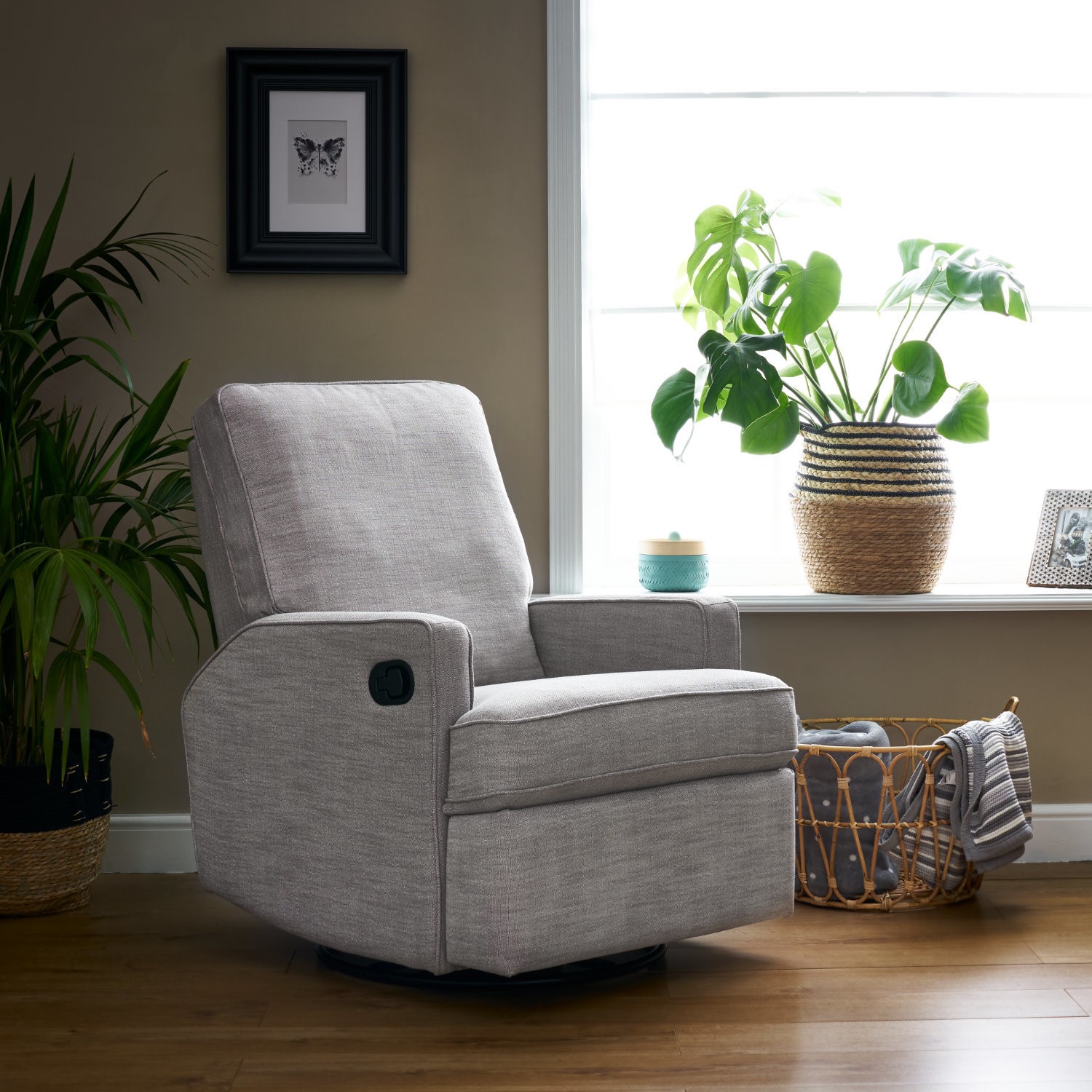 Photo of Madison swivel pebble glider recliner chair - obaby