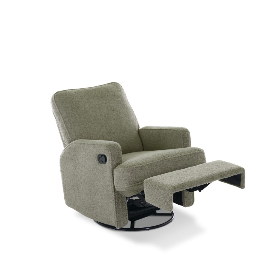 Madison Teddy Olive Swivel Glider Recliner Chair - Obaby