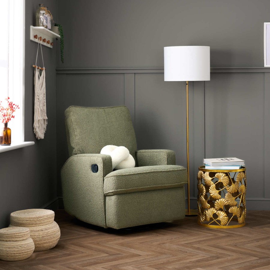 Madison Teddy Olive Swivel Glider Recliner Chair - Obaby