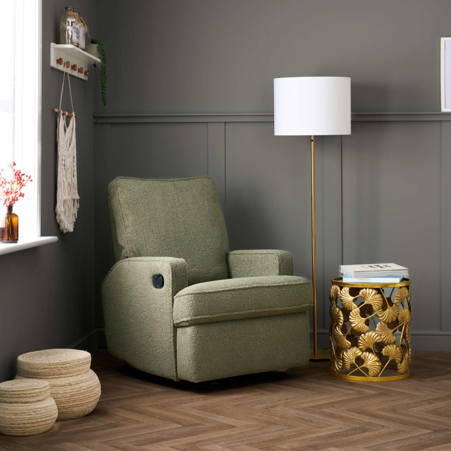 Madison Teddy Olive Swivel Glider Recliner Chair - Obaby