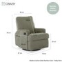 Madison Teddy Olive Swivel Glider Recliner Chair - Obaby
