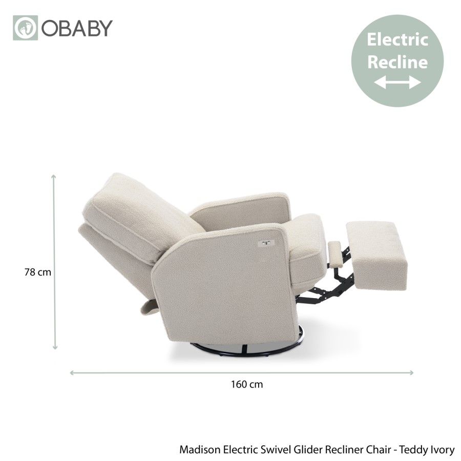 Madison Ivory Electric Recliner Chair - Obaby