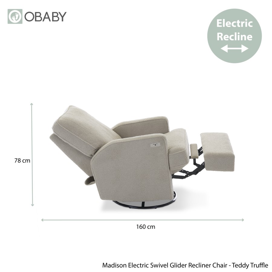 Madison Truffle Electric Recliner Chair - Obaby