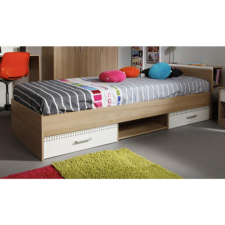 Parisot Giga Single Storage Bed Frame in Bruges and White