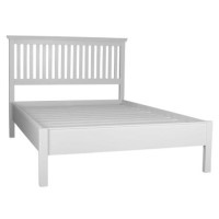 GRADE A1 - Savannah Solid Acacia Wood Double Bed in Stone White