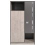 Parisot Fabric 2 Door Wardrobe in Grey Loft and Dark Grey