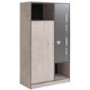 Parisot Fabric 2 Door Wardrobe in Grey Loft and Dark Grey