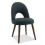 GRADE A1 - Bentley Designs Oslo Walnut Linen Fabric Upholstered Charcoal Dining Chair