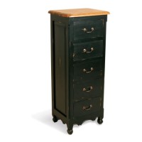 GRADE A3 - Signature North 5 Drawer Tallboy in Antique Black