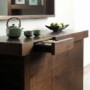 GRADE A3 - Bentley Designs Akita Walnut 3 Door 3 Drawer Sideboard