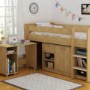 GRADE A1 - Seconique Merlin Study Bunk in Oak Effect