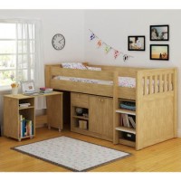 GRADE A1 - Seconique Merlin Study Bunk in Oak Effect
