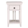 GRADE A1 - Savannah Solid Acacia Wood Bedside Table in Stone White