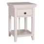 GRADE A1 - Savannah Solid Acacia Wood Bedside Table in Stone White