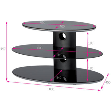 Alphason GRA3/800-T/B Gradino TV Stand - Up to 37 inch