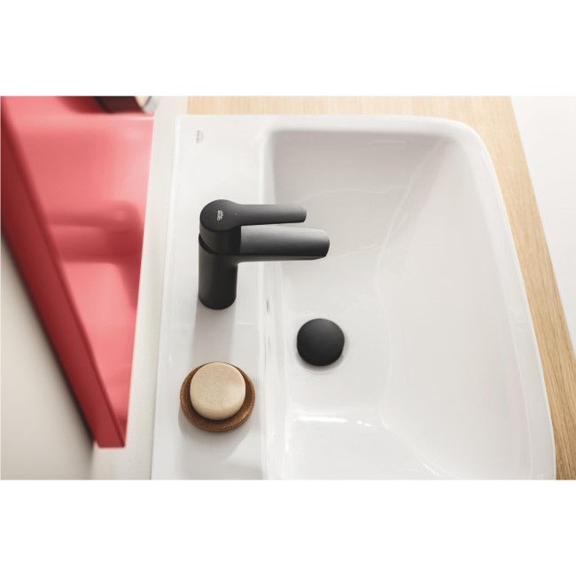 Grohe Start SilkMove EnergySaving Cloakroom Mono Basin Mixer Tap with Waste - Matt Black