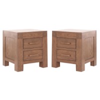 Set of 2 Vineyard Dark Oak Bedside Tables 