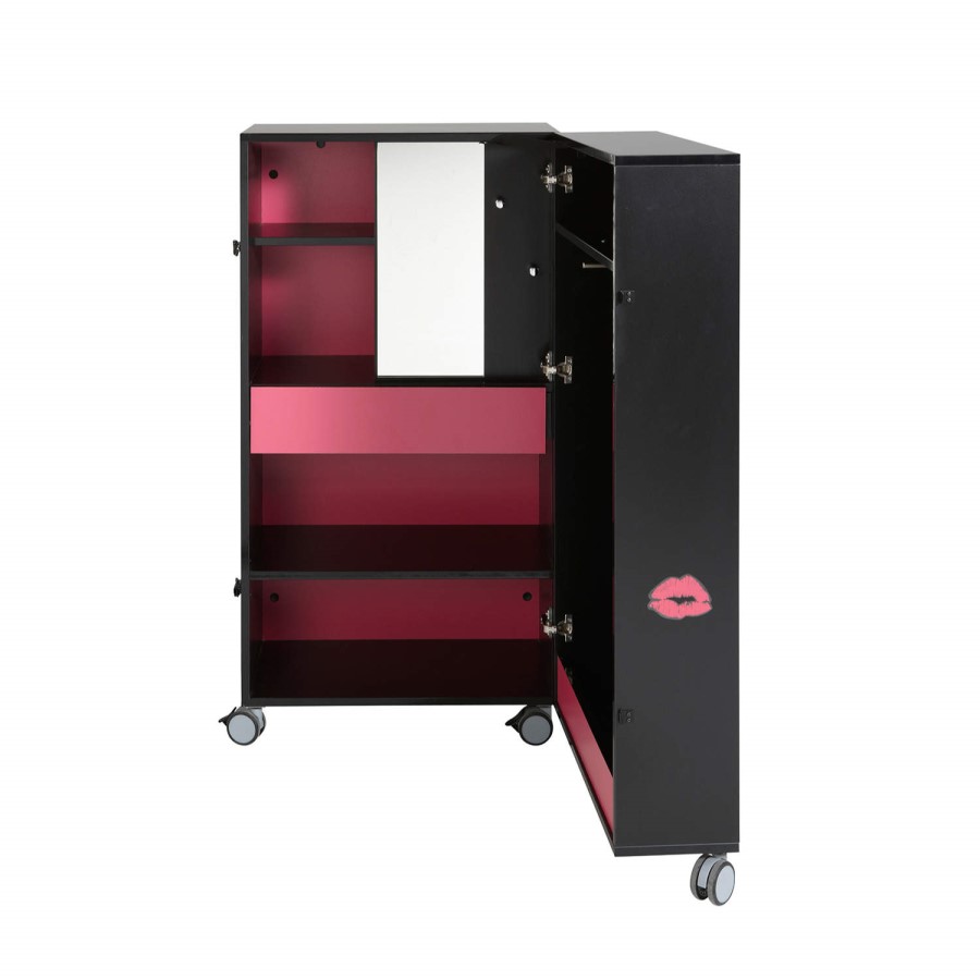 Parisot Lady Doll Box Wardrobe in Black and Raspberry