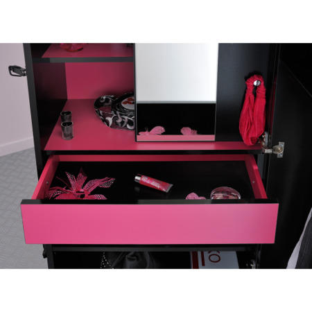 Parisot Lady Doll Box Wardrobe in Black and Raspberry