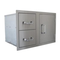 Beefeater Outdoor Kitchen Dual Drawer & Single Door Unit - Stainless Steel