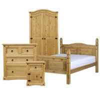 Corona 4 Piece Roomset in Solid Pine
