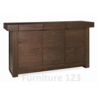 GRADE A4 - Bentley Designs Akita Walnut 3 Door 3 Drawer Sideboard