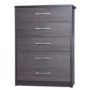 GRADE A2 - One Call Furniture Avola Premium 5 Drawer Chest in Grey