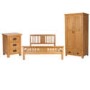 Rustic Saxon Oak Double Bed Bedroom Set 