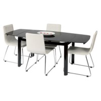 Wilkinson Furniture Inca Dining Set in Black and White with 4 Chairs