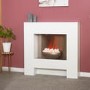 ONLY OPENED - Adam White Freestand Electric Fireplace Suite with Pebble Bowl - Cubist