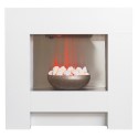 2468 Adam Cubist White Electric Fireplace Suite with Pebble Bowl