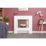 Adam Cubist White Electric Fireplace Suite with Pebble Bowl