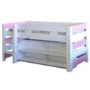 GRADE A2 - Light cosmetic damage - Seconique Lollipop Girls Mid Sleeper Bed in White and Pink