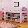 GRADE A2 - Light cosmetic damage - Seconique Lollipop Girls Mid Sleeper Bed in White and Pink