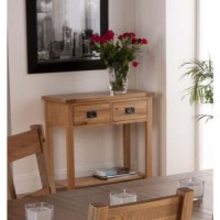 GRADE A4 - World Furniture Cabos 2 Drawer Console Table in White Oak