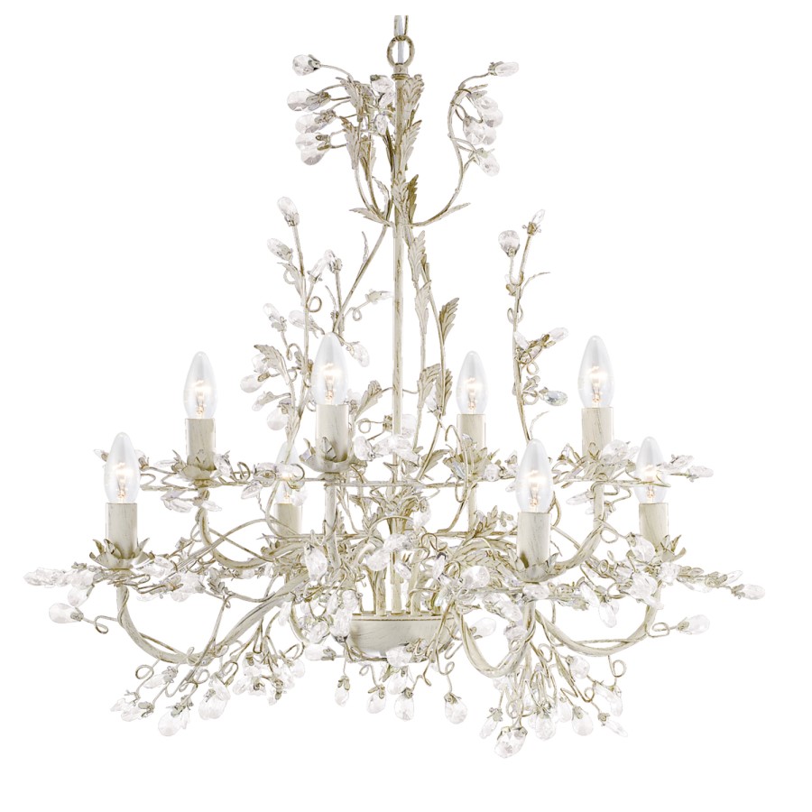 Crystal Chandelier with 8 Lights and Gold Finish - Almadite 