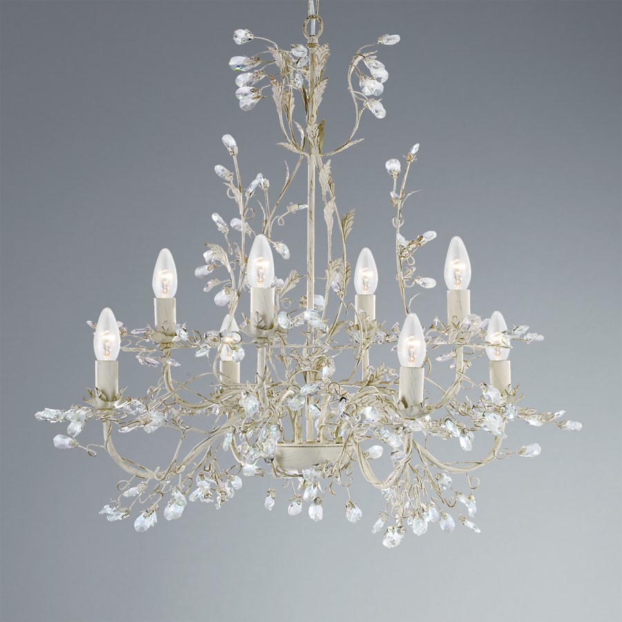 Crystal Chandelier with 8 Lights and Gold Finish - Almadite 
