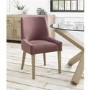 Bentley Designs Turin Aged Oak Scoop Back Chair - Mulberry pair