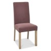 Bentley Designs Turin Aged Oak Square Back Chair - Mulberry Pair