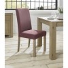 Bentley Designs Turin Aged Oak Square Back Chair - Mulberry Pair