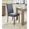 Bentley Designs Turin Aged Oak Square Back Chair - Slate Blue Pair
