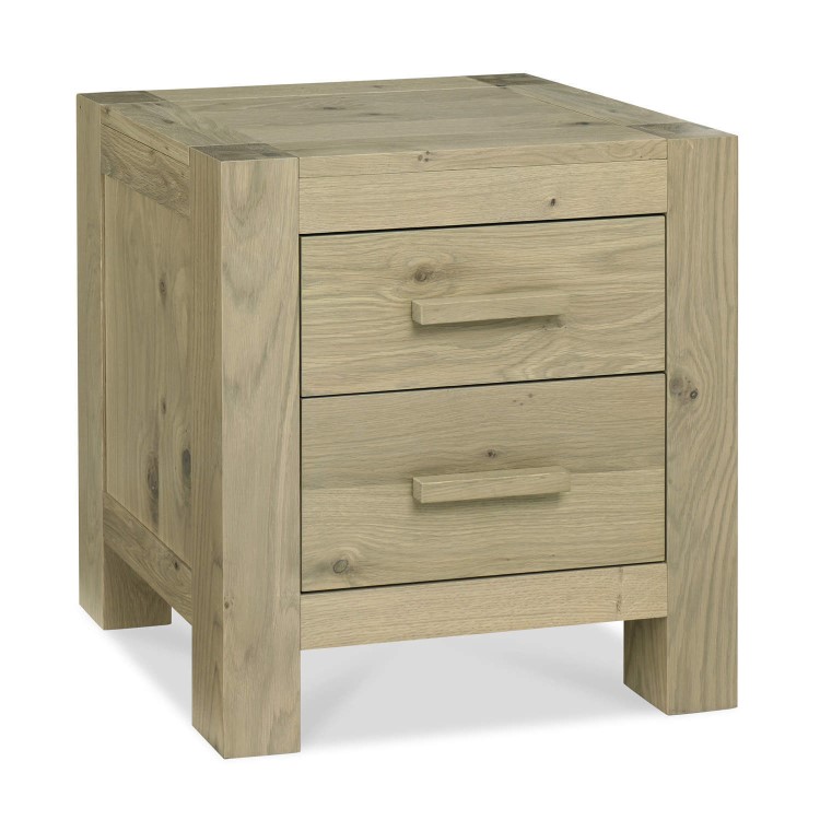 Bentley Designs Turin Aged Oak 2 Drawer Bedside Table