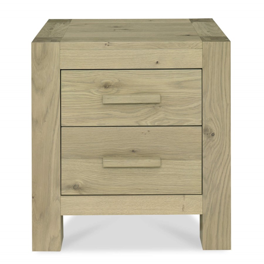 Bentley Designs Turin Aged Oak 2 Drawer Bedside Table