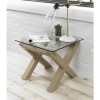 Bentley Designs Turin Aged Oak Glass Lamp Table