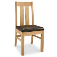 Bentley Designs Lyon Oak Slat Pair of Dining Chairs in Brown