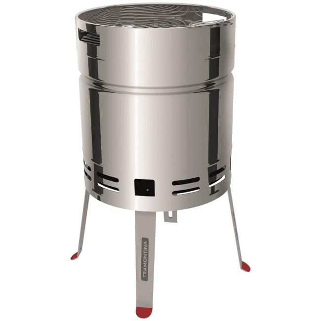 Tramontina Beer Barrel Charcoal BBQ Grill - Stainless Steel 